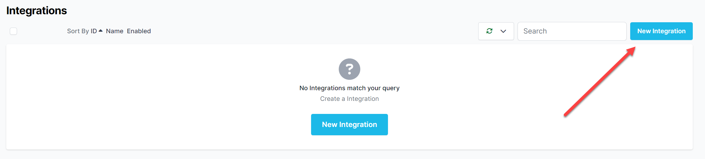Create Integration Button