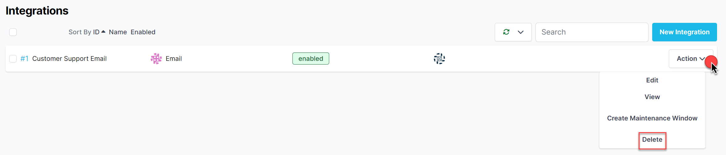 delete object button