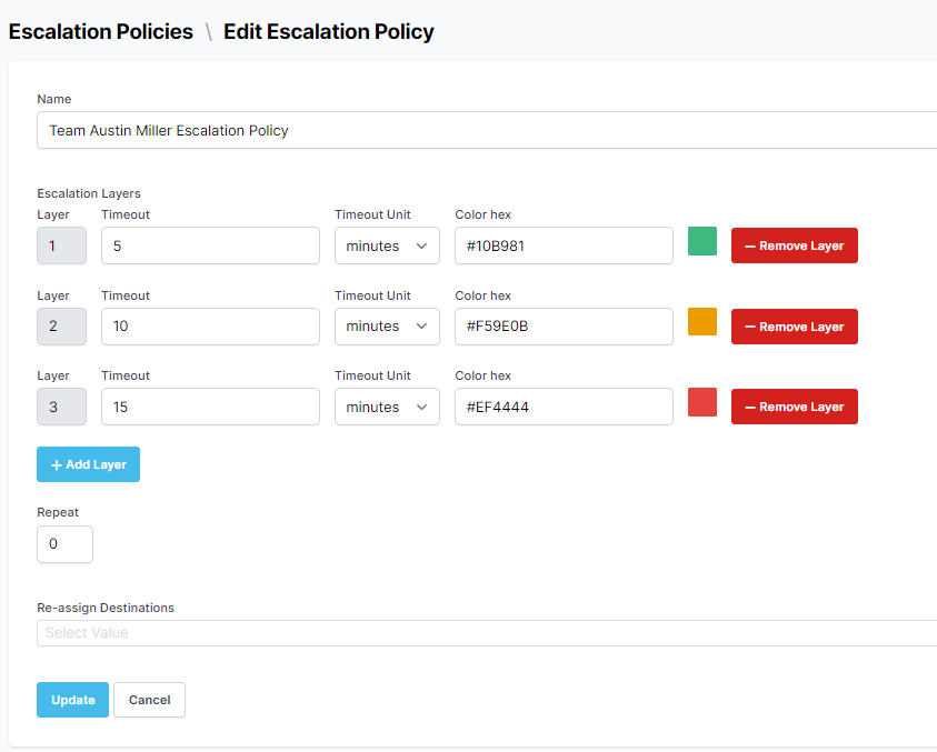 Escalation Policy Form