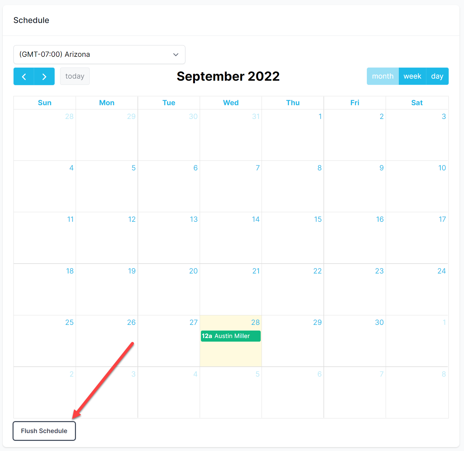 Flush schedule
