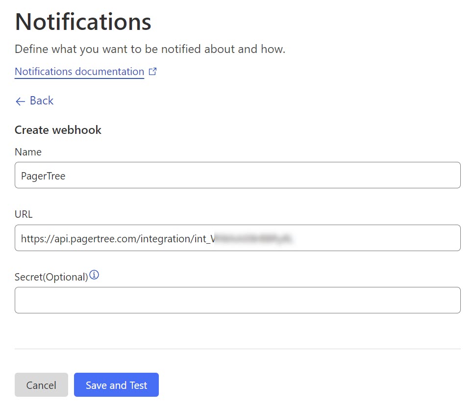Cloudflare Integration - Create Webhook Destination in Cloudflare