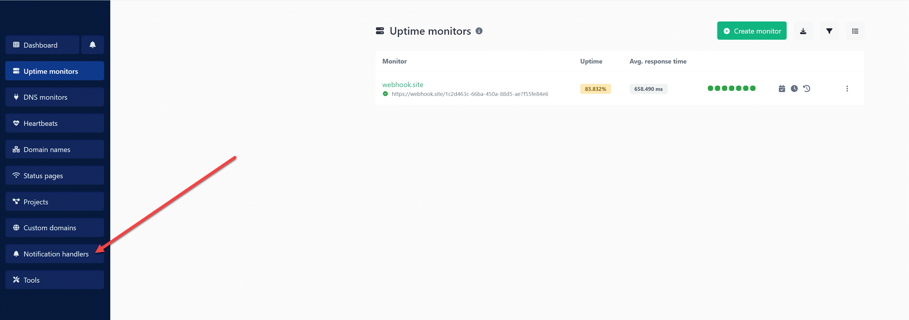 From the Left Menu, click Notification handlers. 