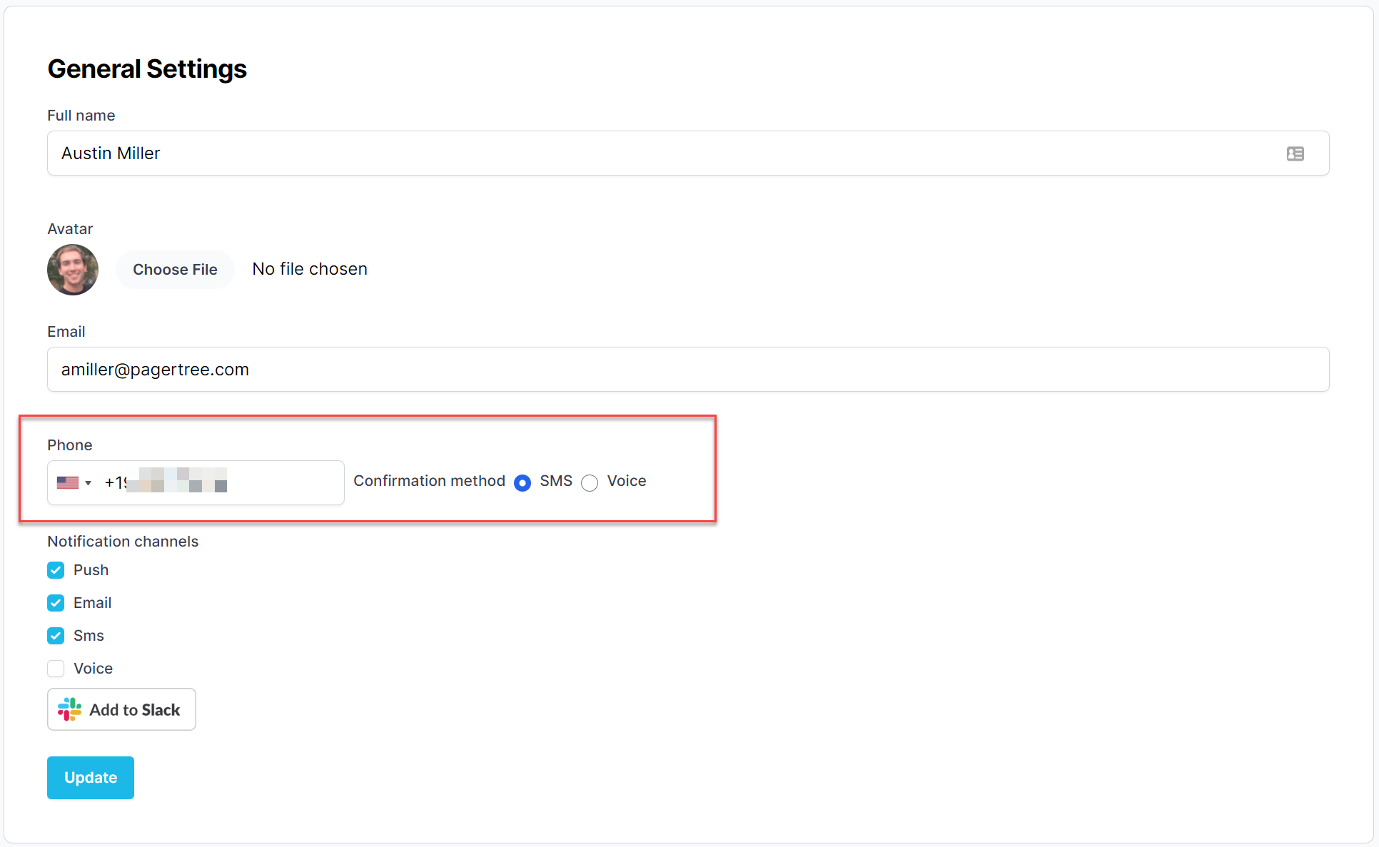 phone input form